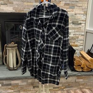 Athleta Black and White Checkered Shirt